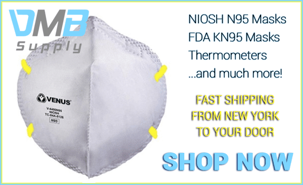 NIOSH N95 respirator from DMB Supply.