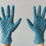 Nitrile gloves for home health care to help prevent the spread of infection including coronavirus.