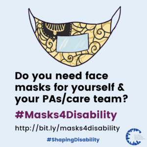 Free clear masks for people with disabilities and caregivers.